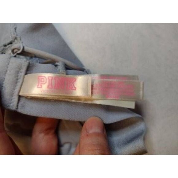 Victoria's Secret PINK size S Gray Lace Halter Strappy Bralette Bra - Picture 3 of 4